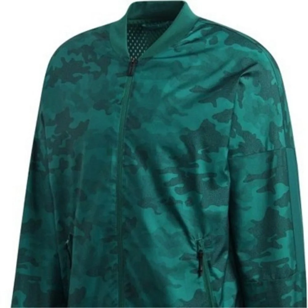 ADIDAS DQ1429 Woven Training Camouflage Full Zip Jacket Green Men’s Size Medium